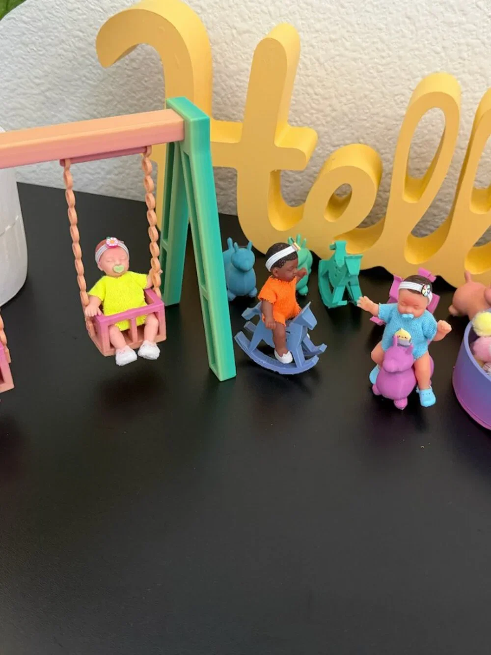 Baby Doll Rocking Horse | 3D Printed Doll Toy Accessory, Nursery Decor